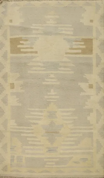 Vegetable Dye Tribal Wool Kilim Handwoven Rug 3x5