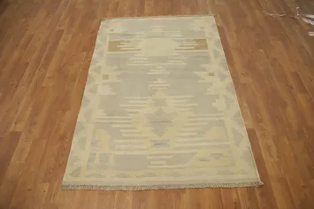 Vegetable Dye Tribal Wool Kilim Handwoven Rug 3x5