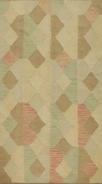 Geometric Pastel Tones Kilim Rug 3x5 for Contemporary Living Spaces