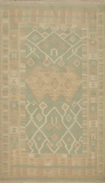 Vegetable Dye Geometric Kilim Handwoven Rug 4x6