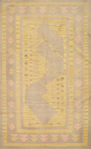 Vegetable Dye Geometric Kilim Flat Weave Rug 3x5