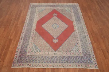 Antique Geometric Wool Tabriz Persian Rug 5x6