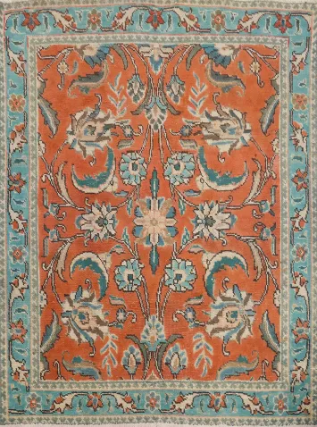Vintage Floral Tabriz Persian Rug 3x4