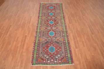Handmade Wool Bakhtiari Persian Runner Rug 4x10