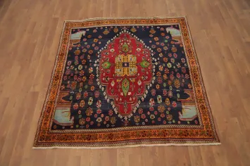 Navy Blue Handmade Kashkoli Persian Rug 5x5