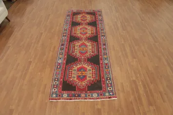 Handmade Wool Ardebil Persian Runner Rug 4x10