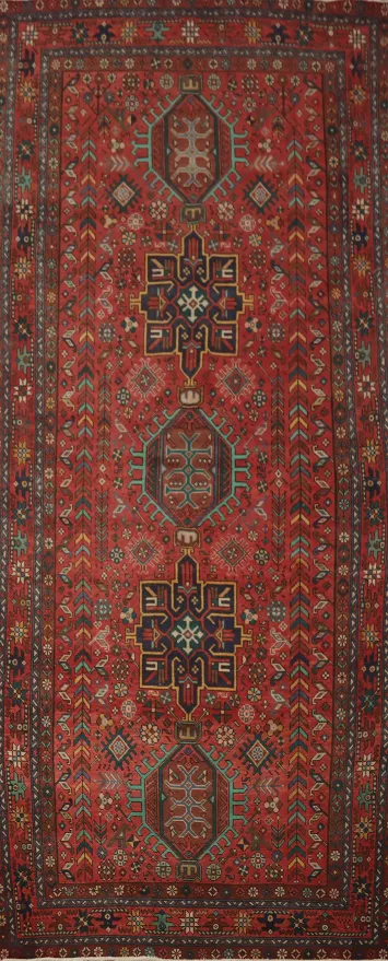 Vintage Geometric Heriz Persian Area Rug 5x13