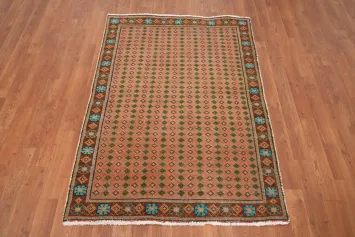 Vintage Geometric Tabriz Persian Rug 3x5