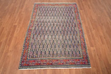 Navy Blue Handmade Tabriz Persian Rug 4x5