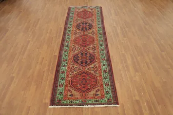 Geometric Wool Ardebil Persian Runner Rug 3x11