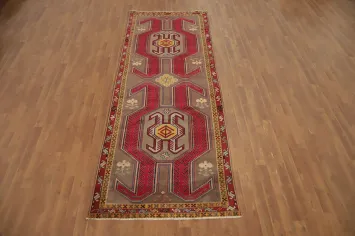 Tribal Geometric Ardebil Persian Runner Rug 4x10
