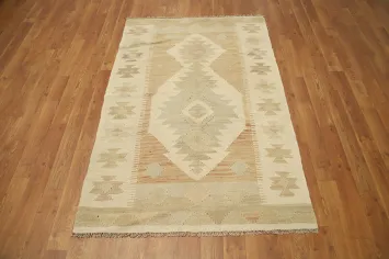 Vegetable Dye Tribal Wool Kilim Handwoven Rug 3x5