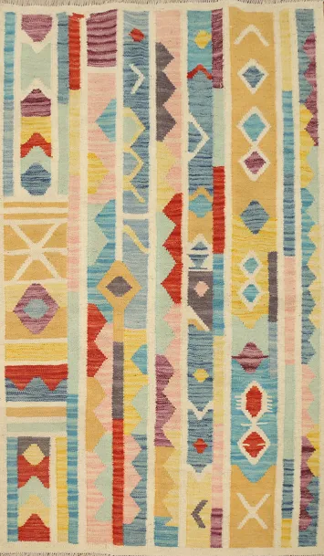 Vegetable Dye Wool Kilim Handwoven Rug 3x5