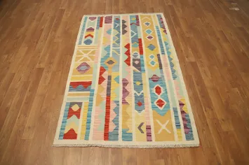 Vegetable Dye Wool Kilim Handwoven Rug 3x5