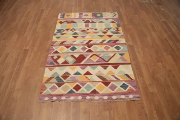 Vegetable Dye Wool Kilim Handwoven Rug 3x5