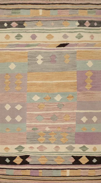 Vegetable Dye Tribal Wool Kilim Handwoven Rug 3x5