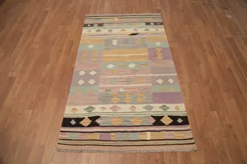 Vegetable Dye Tribal Wool Kilim Handwoven Rug 3x5