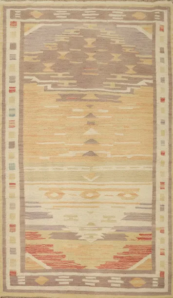 Vegetable Dye Tribal Wool Kilim Handwoven Rug 3x5