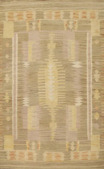 Vegetable Dye Tribal Wool Kilim Handwoven Rug 3x5