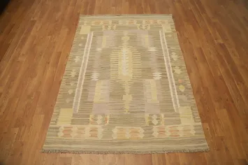 Vegetable Dye Tribal Wool Kilim Handwoven Rug 3x5