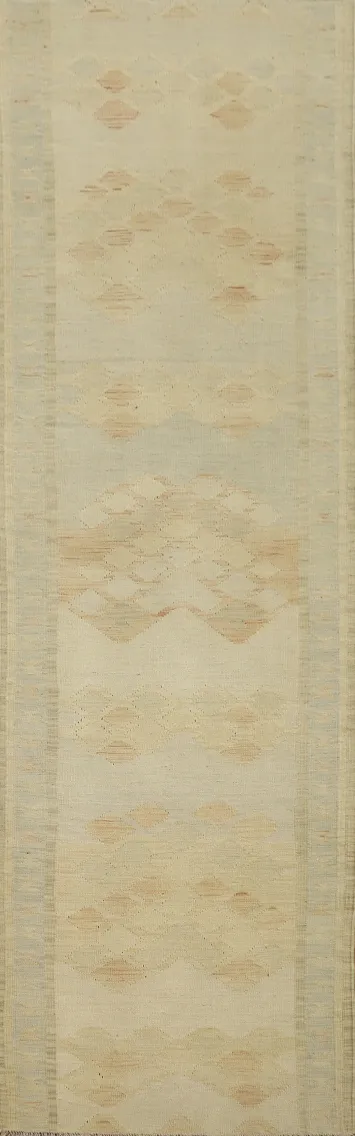 Minimalist Aesthetic: Timeless Natural Kilim Runner Rug 3x12