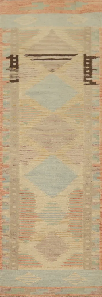 Elegant Kilim Runner Rug 2x8 with Soft Pastel Tones For Any Room