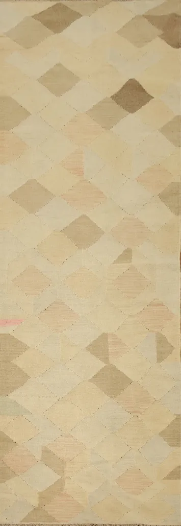 Vegetable Dye Kilim Handwoven Runner Rug 3x10
