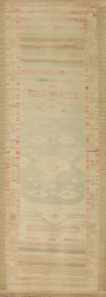 Vegetable Dye Kilim Handwoven Runner Rug 3x8
