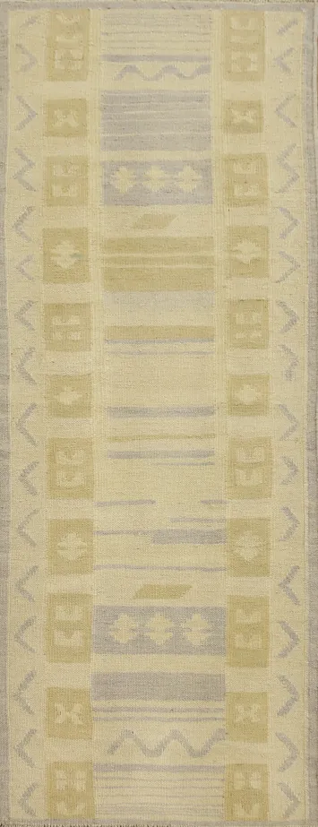 Vegetable Dye Kilim Flat Weave Runner Rug 2x6