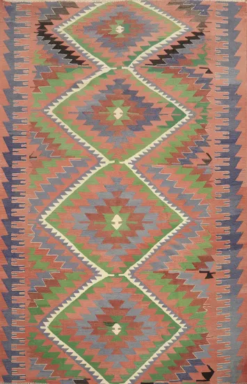 Vegetable Dye Kilim Turkish Area Rug 6x8