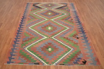 Vegetable Dye Kilim Turkish Area Rug 6x8