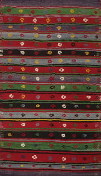 Vegetable Dye Kilim Turkish Area Rug 5x9