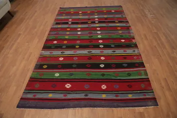 Vegetable Dye Kilim Turkish Area Rug 5x9