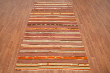 Vegetable Dye Kilim Area Rug 5x8 with Intricate Patterns