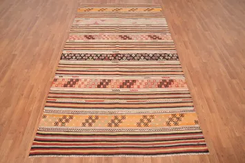 Geometric Wool Kilim Vegetable Dye Area Rug 5x9