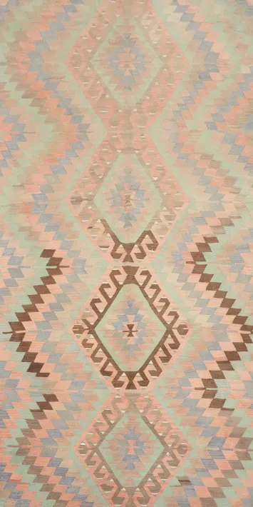 Pastel Diamond Kilim Area Rug 5x10 for a Soft Aesthetic