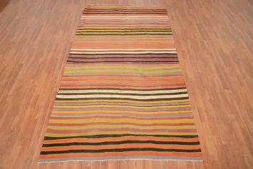 Vibrant Stripes Kilim Area Rug 5x10 for a Colorful Living Space