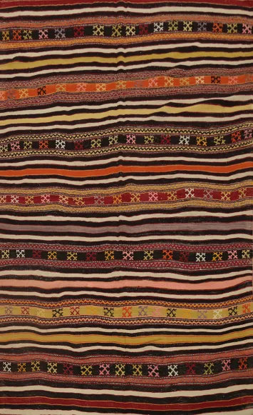 Vegetable Dye Kilim Turkish Area Rug 5x8