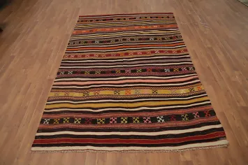 Vegetable Dye Kilim Turkish Area Rug 5x8