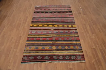 Vegetable Dye Kilim Turkish Area Rug 5x11