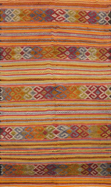 Vegetable Dye Kilim Turkish Area Rug 6x10