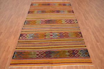 Vegetable Dye Kilim Turkish Area Rug 6x10