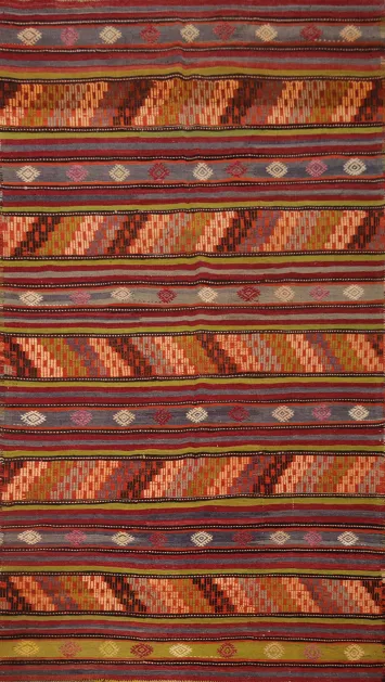 Vegetable Dye Kilim Turkish Area Rug 6x10