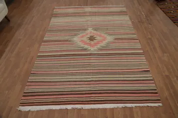 Vegetable Dye Kilim Turkish Area Rug 6x10