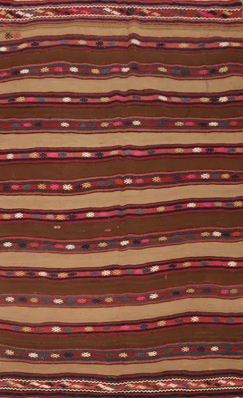Vegetable Dye Kilim Turkish Rug 5x7