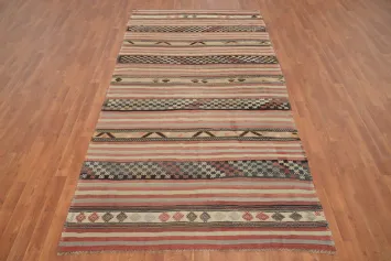 Striped Kilim Vegetable Dye Area Rug 5x10