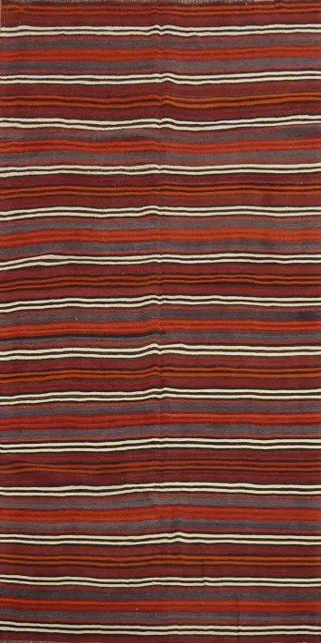 Striped Vegetable Dye Kilim Turkish Area Rug 5x11