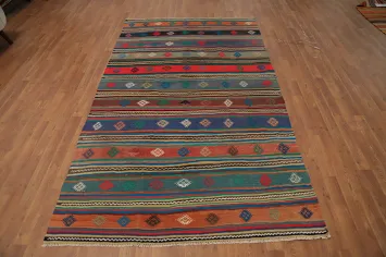 Vegetable Dye Kilim Turkish Area Rug 5x9