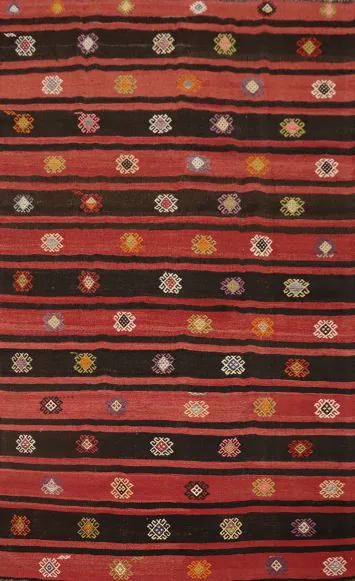 Vegetable Dye Kilim Turkish Area Rug 6x9