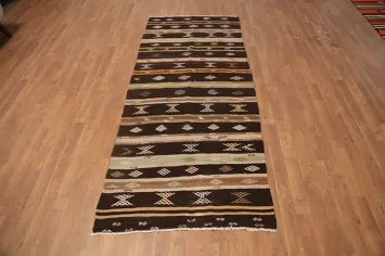 Vegetable Dye Kilim Turkish Runner Rug 3x8